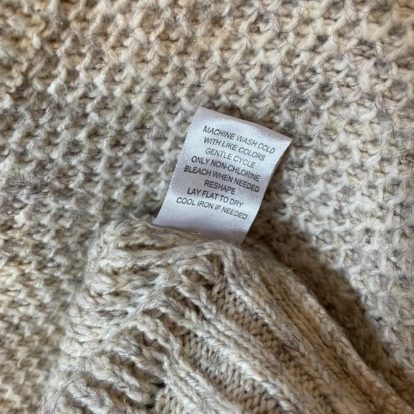 Peyton Primrose Beige Long Sleeve Sweater Sz L - Picture 5 of 5